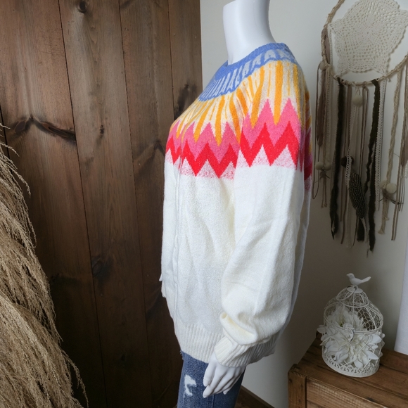 NWT French Connection Fair Isle Sweater Retro Vibes - Picture 7 of 14